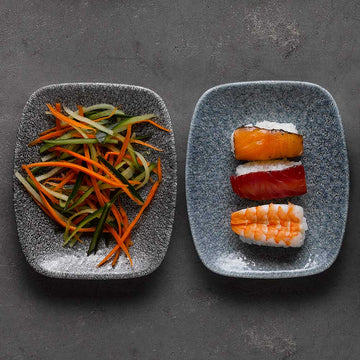 Raku Topaz Blue Chefs' Oblong Plate 15.4 x 12.6cm